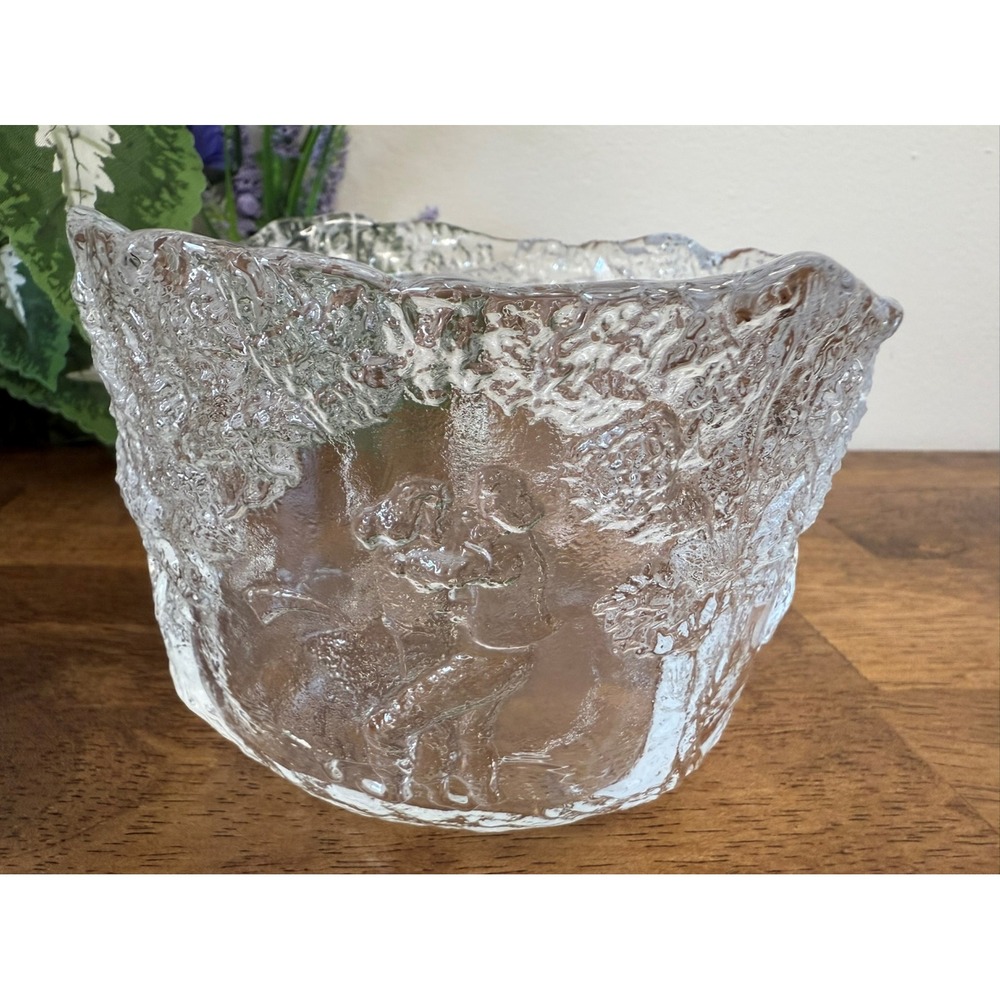 Vintage Kosta Boda Rhapsody Glass Bowl Dancing Couple Design‎ Sweden